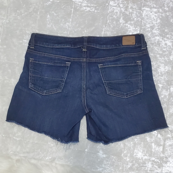 American Eagle Blue Raw Hem Bermuda Shorts - Picture 3 of 8